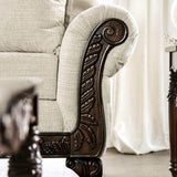 Cassani Walnut & Light Gray Stationary Sofa & Loveseat by Furniture of America at Eve Furniture