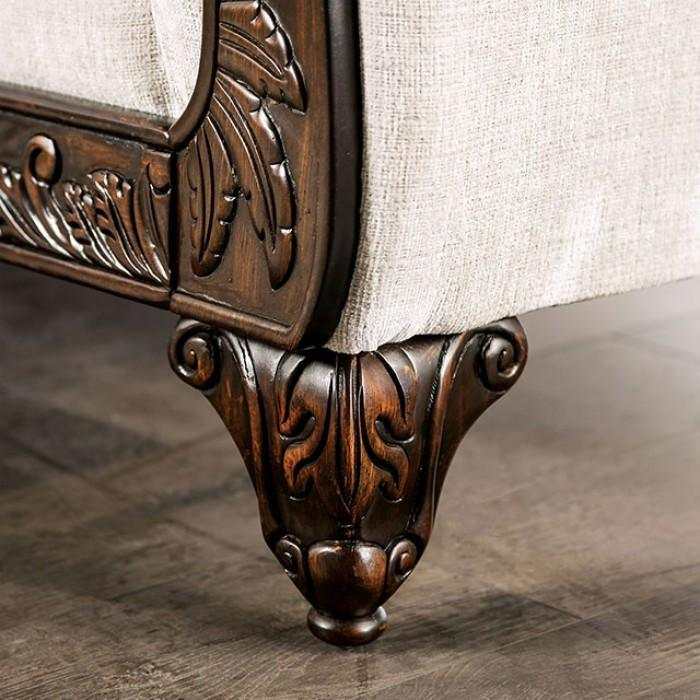 Cassani Walnut & Light Gray Stationary Sofa & Loveseat by Furniture of America at Eve Furniture