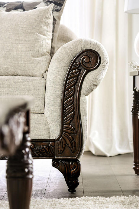 Cassani Light Gray/Walnut Loveseat by Furniture of America at Eve Furniture