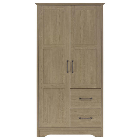 Cassara 2-door Bedroom Wardrobe Storage Cabinet Armoire Latte by Coaster at Eve Furniture