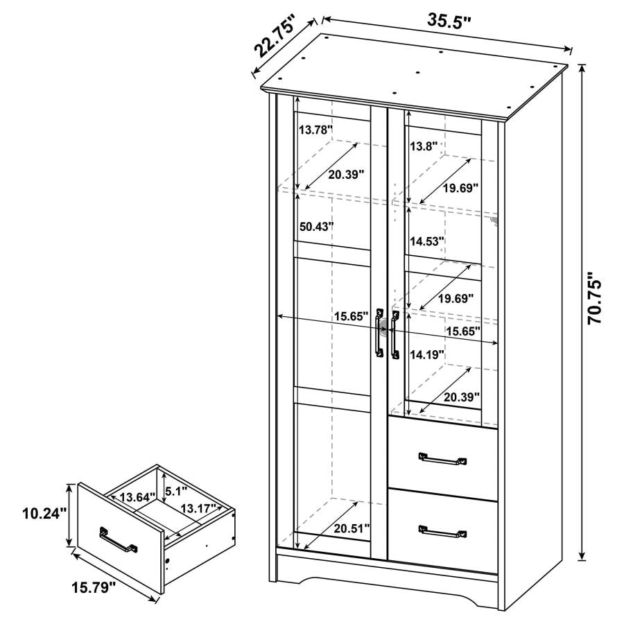 Cassara 2-door Bedroom Wardrobe Storage Cabinet Armoire Latte