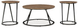 Cassbryn Brown/Black Table (Set of 3)