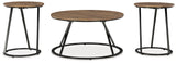 Cassbryn Brown/Black Table (Set of 3) by Ashley at Eve Furniture