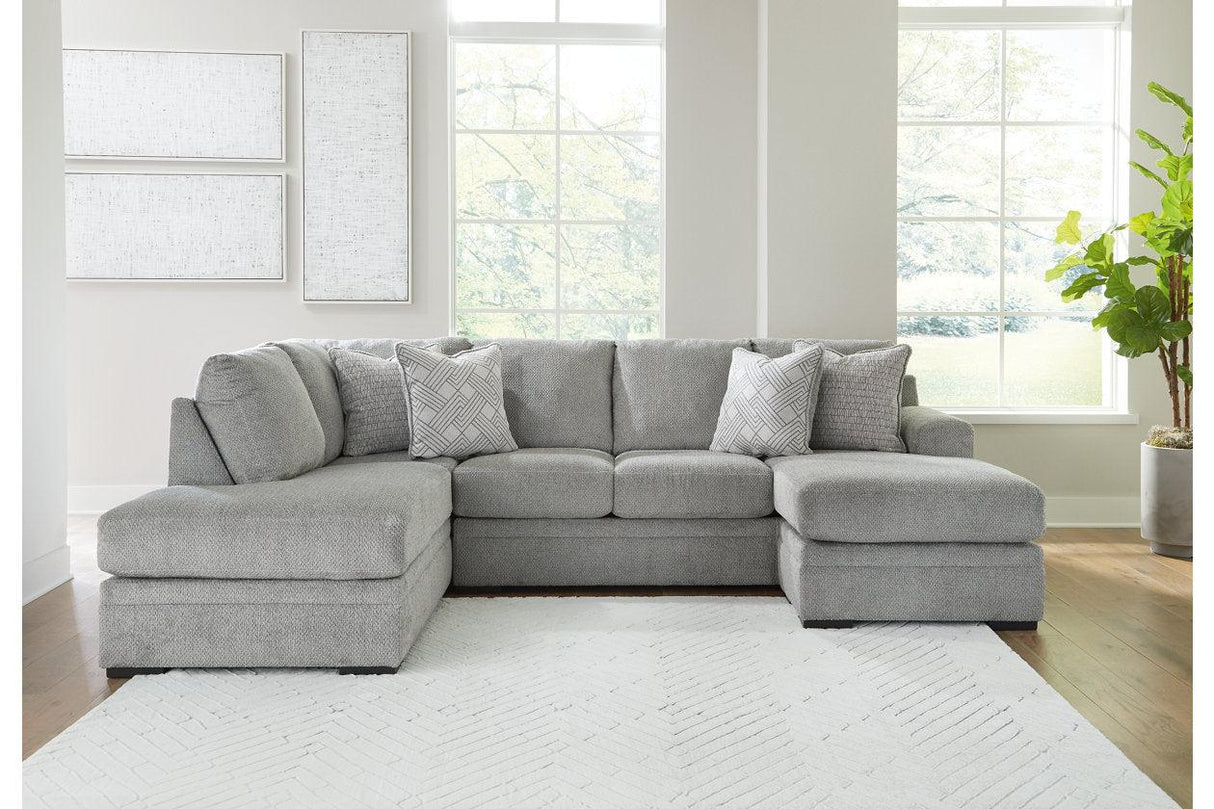 Casselbury Cement 2-Piece Left Arm Facing (LAF) Chaise Sectional by Ashley at Eve Furniture
