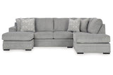 Casselbury Cement 2-Piece Right Arm Facing (RAF) Chaise Sectional by Ashley at Eve Furniture