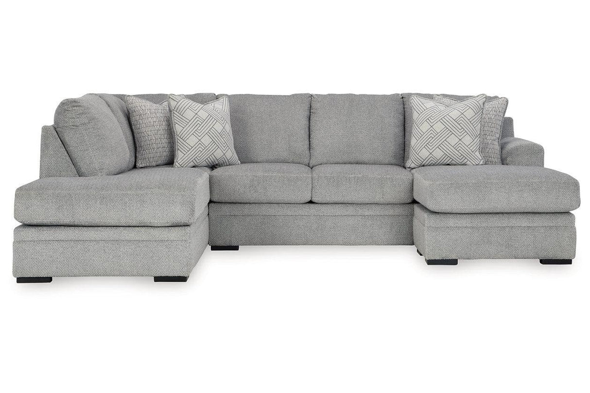 Casselbury Cement 2-Piece Sectional with Chaise by Ashley at Eve Furniture