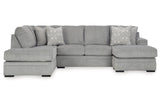 Casselbury Cement 2-Piece Sectional with Chaise by Ashley at Eve Furniture