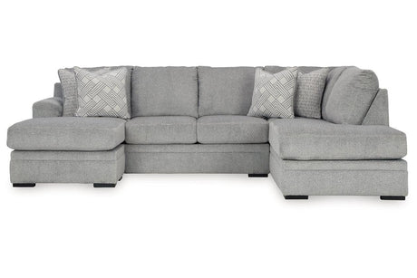Casselbury Cement 2-Piece Sectional with Chaise by Ashley at Eve Furniture
