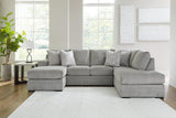 Casselbury Cement 2-Piece Sectional with Chaise by Ashley at Eve Furniture