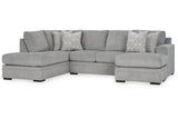 Casselbury Cement 2-Piece Sectional with Chaise by Ashley at Eve Furniture