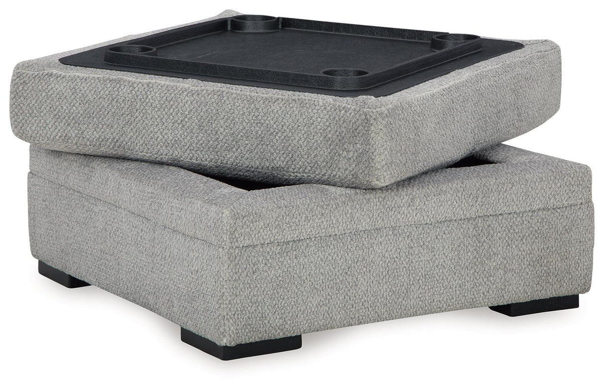Casselbury Cement Ottoman With Storage by Ashley at Eve Furniture