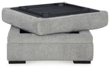 Casselbury Cement Ottoman With Storage by Ashley at Eve Furniture