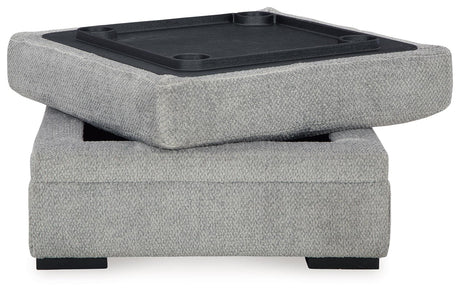 Casselbury Cement Ottoman With Storage by Ashley at Eve Furniture