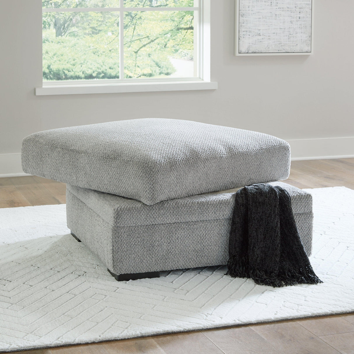 Casselbury Cement Ottoman With Storage by Ashley at Eve Furniture