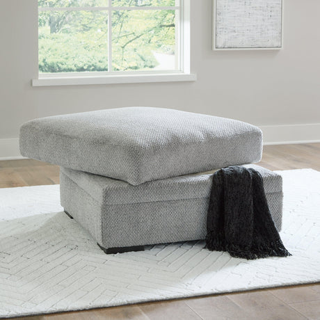 Casselbury Cement Ottoman With Storage by Ashley at Eve Furniture