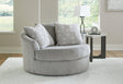 Casselbury Cement Oversized Swivel Accent Chair by Ashley at Eve Furniture