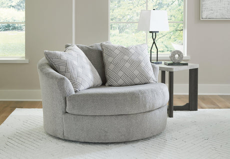 Casselbury Cement Oversized Swivel Accent Chair by Ashley at Eve Furniture