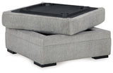 Casselbury Cement Ottoman With Storage by Ashley at Eve Furniture