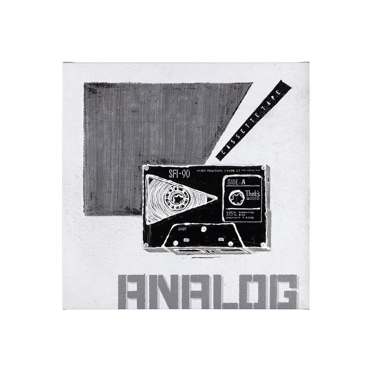Cassette Tape I by Alarm a Hand Embellished Textured Canvas by Mercana at Eve Furniture