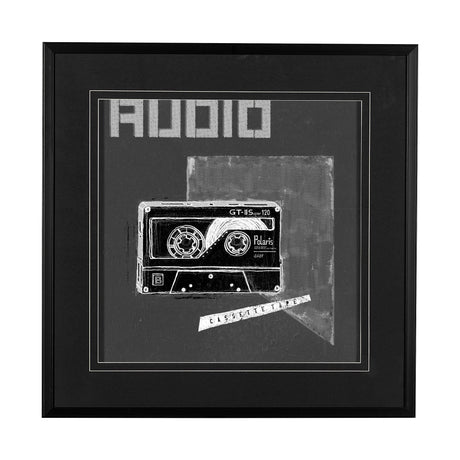 Cassette Tape II by Alarm a Hand Embellished Textured Framed Art Print Matted under Glass by Mercana at Eve Furniture