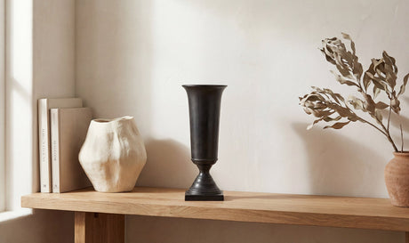 Cassia Cast Aluminum Vase Black by Moe's Home at Eve Furniture