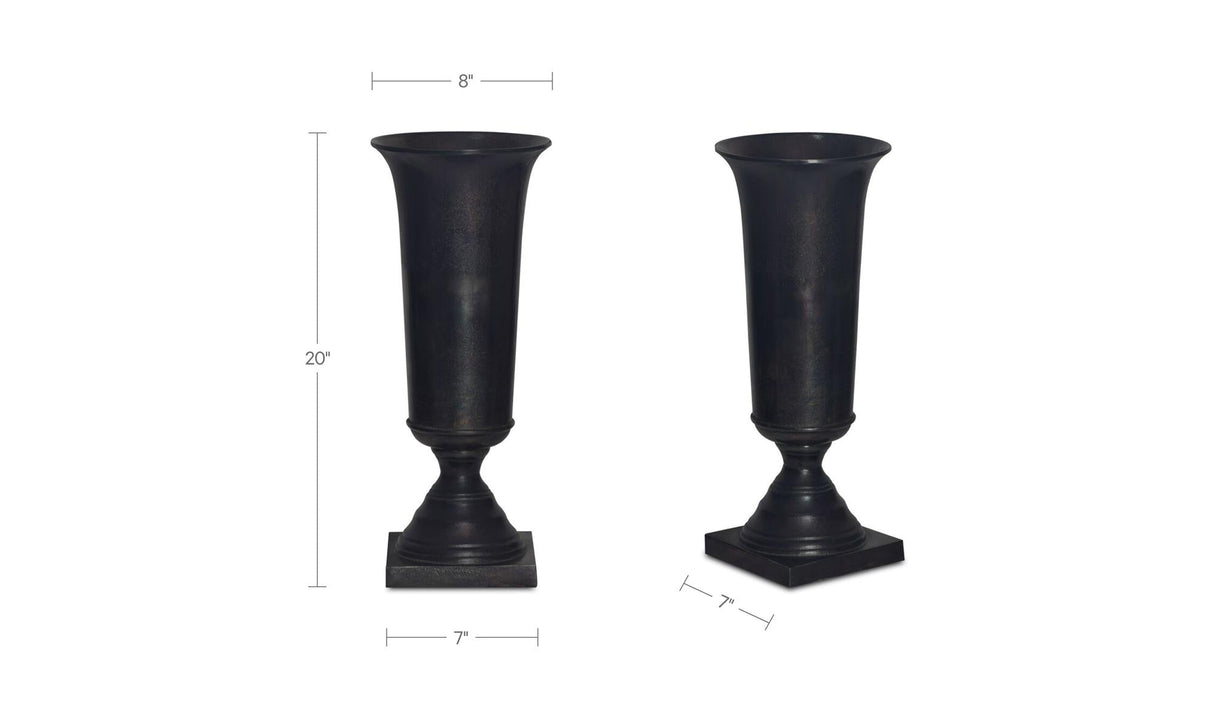 Cassia Cast Aluminum Vase Black by Moe's Home at Eve Furniture