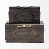 Cassia Set of 2 Brown Wooden Boxes by Mercana at Eve Furniture