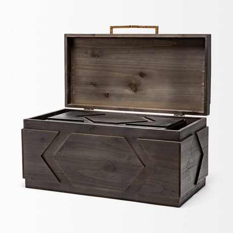 Cassia Set of 2 Brown Wooden Boxes by Mercana at Eve Furniture