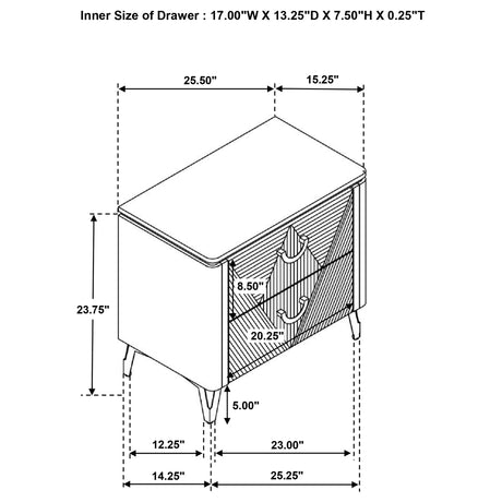 Cassia White High Gloss 2-drawer Nightstand Bedside Table by Coaster at Eve Furniture