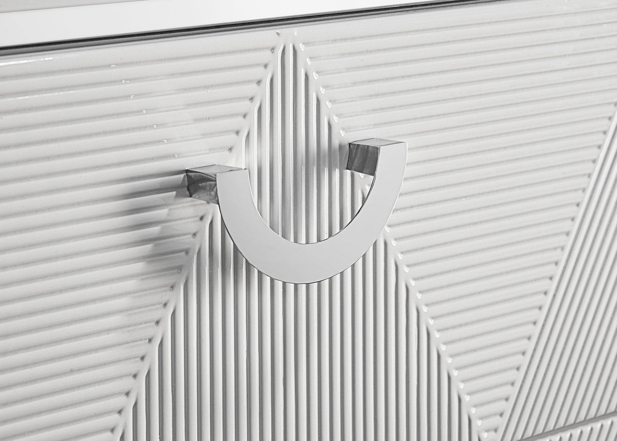 Cassia White High Gloss 2-drawer Nightstand Bedside Table by Coaster at Eve Furniture