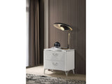 Cassia White High Gloss 2-drawer Nightstand Bedside Table by Coaster at Eve Furniture