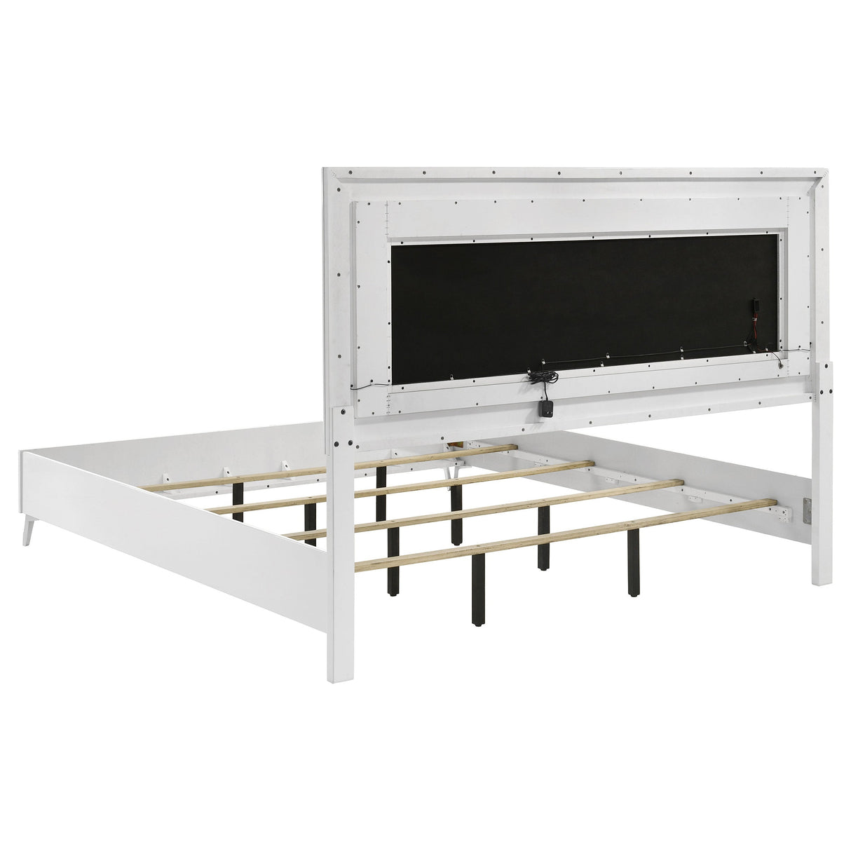 Cassia White High Gloss 4-piece Eastern King LED Bedroom Set by Coaster at Eve Furniture