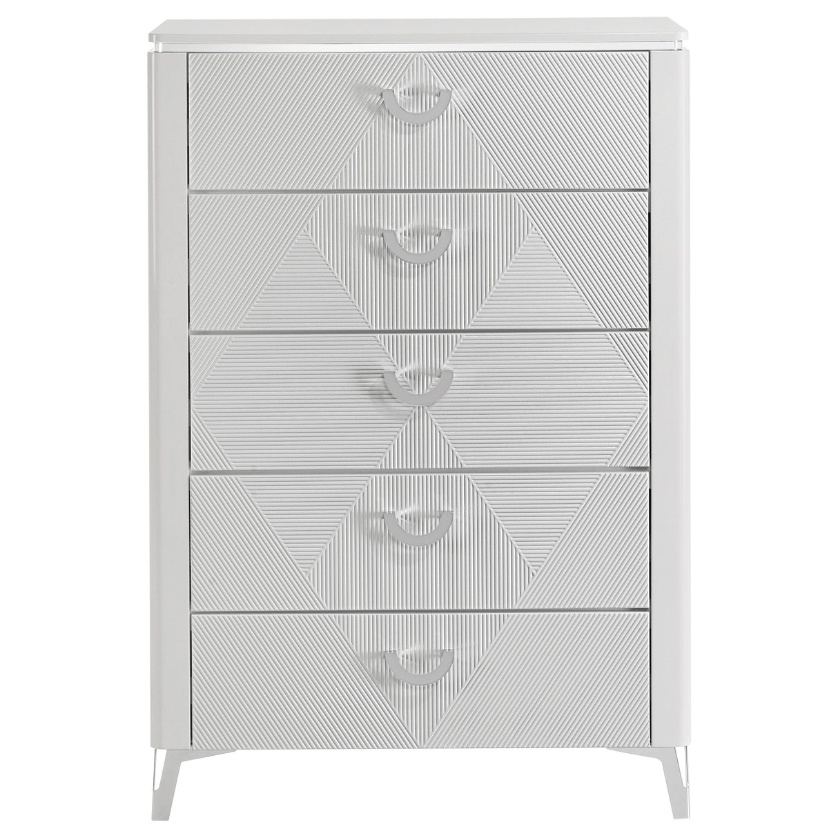 Cassia White High Gloss 5-drawer Bedroom Chest of Drawers by Coaster at Eve Furniture