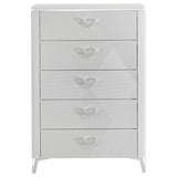 Cassia White High Gloss 5-drawer Bedroom Chest of Drawers by Coaster at Eve Furniture