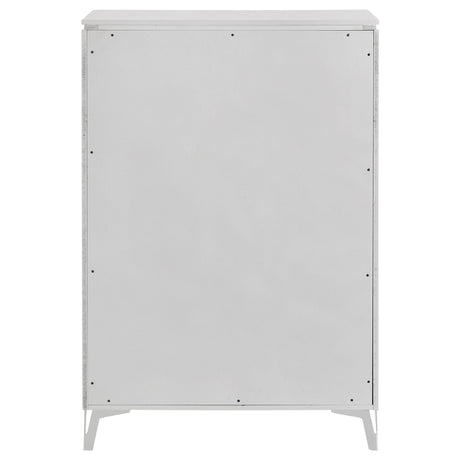 Cassia White High Gloss 5-drawer Bedroom Chest of Drawers by Coaster at Eve Furniture