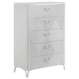 Cassia White High Gloss 5-piece Queen LED Bedroom Set by Coaster at Eve Furniture