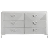 Cassia White High Gloss 6-drawer Bedroom Dresser Cabinet by Coaster at Eve Furniture