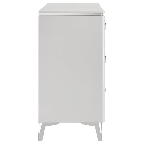 Cassia White High Gloss 6-drawer Bedroom Dresser Cabinet by Coaster at Eve Furniture
