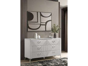 Cassia White High Gloss 6-drawer Bedroom Dresser Cabinet by Coaster at Eve Furniture