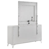 Cassia White High Gloss 6-drawer Dresser Cabinet with Mirror by Coaster at Eve Furniture