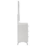 Cassia White High Gloss 6-drawer Dresser Cabinet with Mirror by Coaster at Eve Furniture