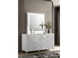 Cassia White High Gloss 6-drawer Dresser Cabinet with Mirror by Coaster at Eve Furniture