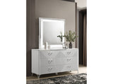 Cassia White High Gloss 6-drawer Dresser Cabinet with Mirror by Coaster at Eve Furniture