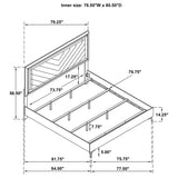 Cassia White High Gloss Eastern King LED Panel Bed by Coaster at Eve Furniture