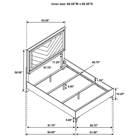 Cassia White High Gloss Queen LED Panel Bed by Coaster at Eve Furniture