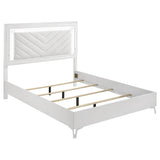 Cassia White High Gloss Queen LED Panel Bed by Coaster at Eve Furniture
