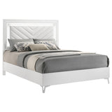 Cassia White High Gloss Queen LED Panel Bed by Coaster at Eve Furniture