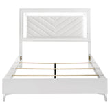 Cassia White High Gloss Queen LED Panel Bed by Coaster at Eve Furniture