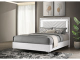 Cassia White High Gloss Queen LED Panel Bed by Coaster at Eve Furniture