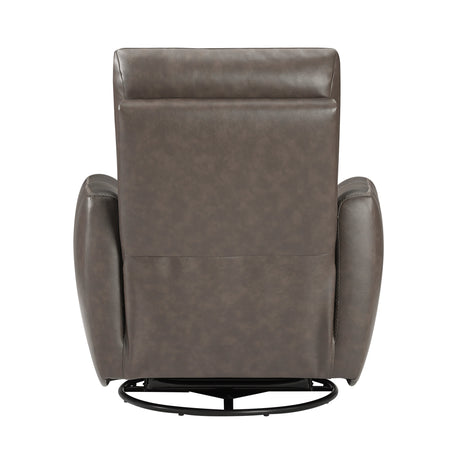 Cassian Dark Brown Swivel Glider Reclining Chair by Homelegance at Eve Furniture